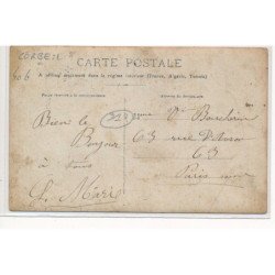 CARTE PHOTO A LOCALISER : corbeil(?), paysants, poules, poulailler - tres bon etat