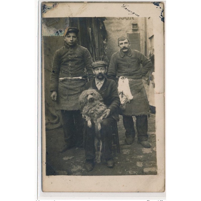 CARTE PHOTO A LOCALISER : paris(?), tondeur de chien - etat