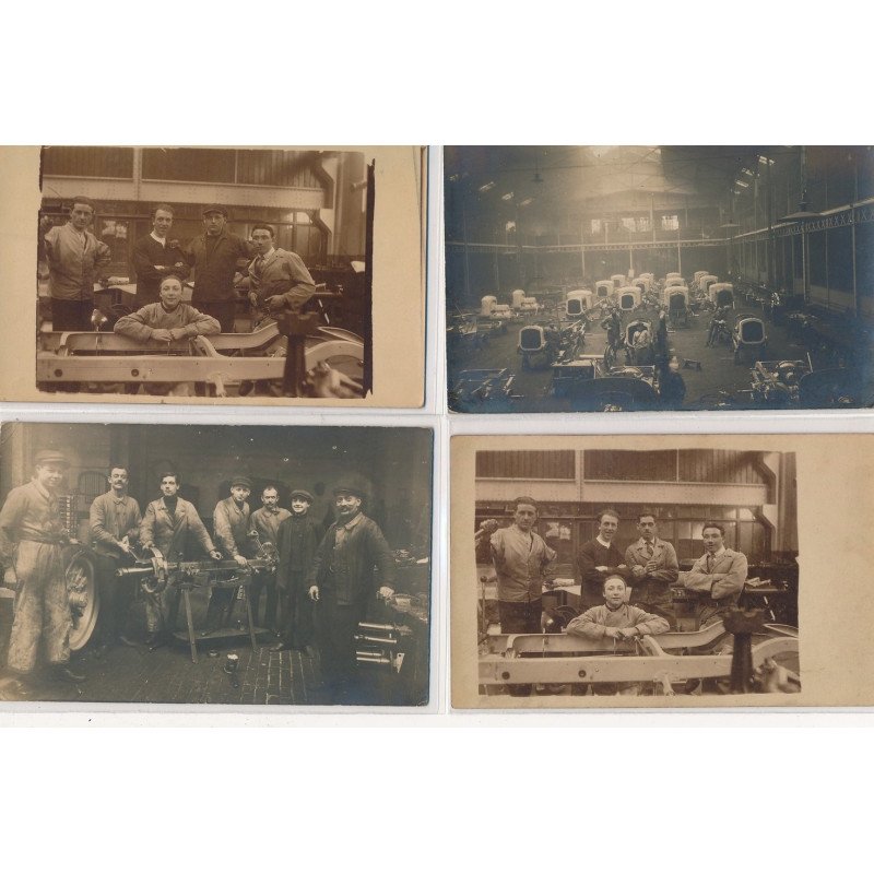 CARTE PHOTO A LOCALISER : 4cpa fabrique de camions - tres bon etat