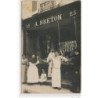 CARTE PHOTO A LOCALISER : paris(?) boucherie, A. Breton - tres bon etat