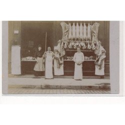CARTE PHOTO A LOCALISER : boucherie, paris(?) - tres bon etat