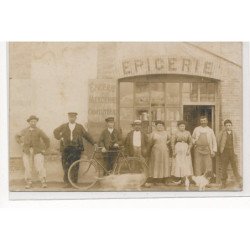 CARTE PHOTO A LOCALISER : epicerie mercerie charcuterie depot, velo - tres bon etat