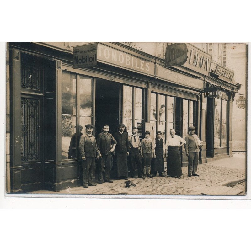 CARTE PHOTO A LOCALISER : garage automobile simon paris(?) - tres bon etat
