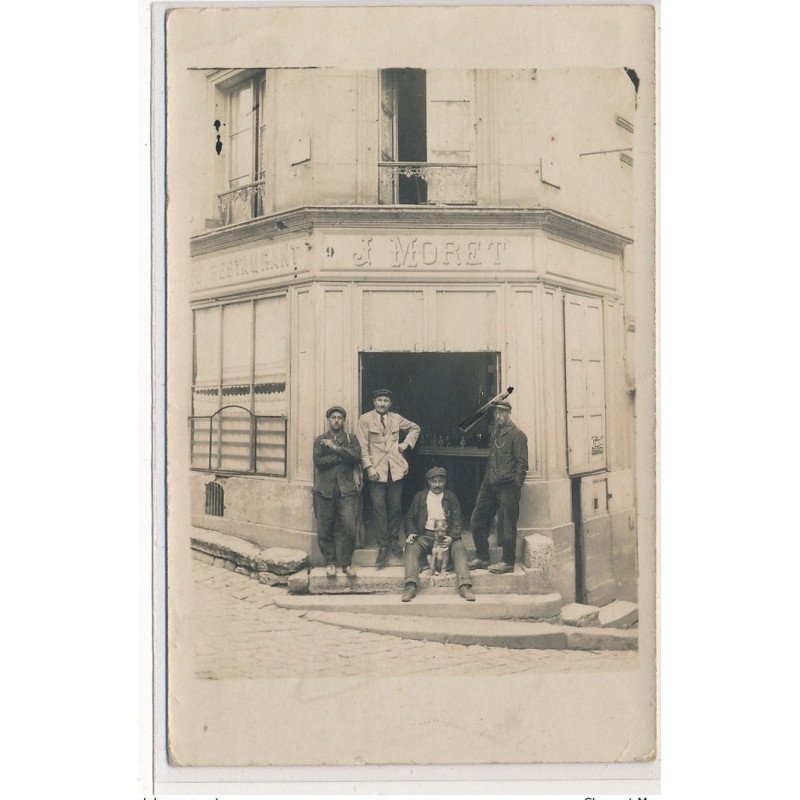 CARTE PHOTO A LOCALISER : paris(?) restaurant moret - tres bon etat