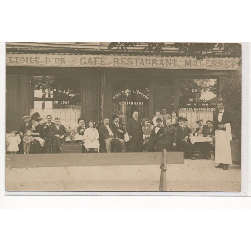 PARIS 15ème :  carte photo de l' etoile d'or cafe restaurant Malesset (place d'Alleray) - tres bon etat