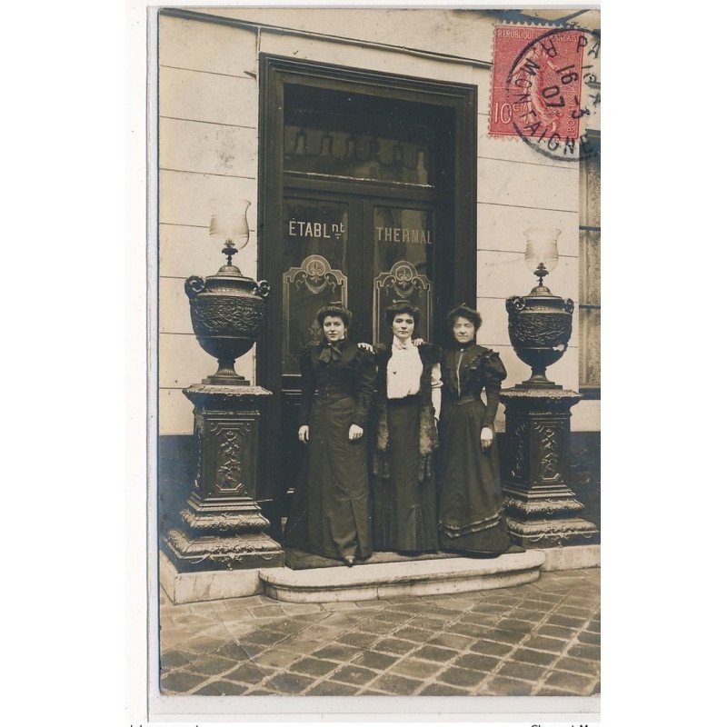 CARTE PHOTO A LOCALISER : paris(?) etablissement thermal - tres bon etat