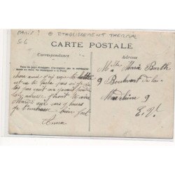 CARTE PHOTO A LOCALISER : paris(?) etablissement thermal - tres bon etat