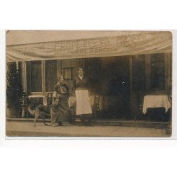 CARTE PHOTO A LOCALISER : paris(?) chope des vosges biere karcher - etat