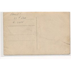 CARTE PHOTO A LOCALISER : paris(?), cafe "à l'ami", velo - etat