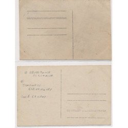 CARTE PHOTO A LOCALISER : ceremonie militaire, tramways electriques 2cpa - tres bon etat