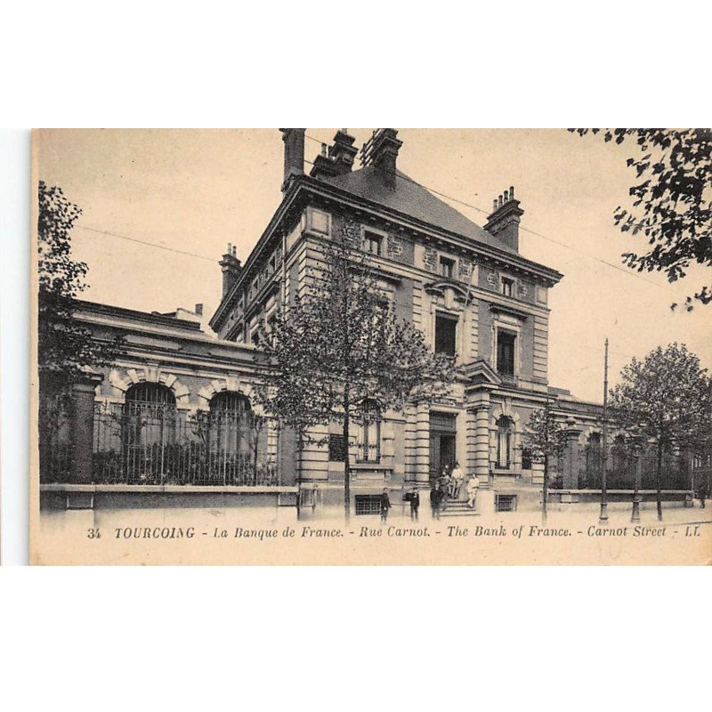 BANQUE DE FRANCE - TOURCOING : la banque de france, rue carnot - tres bon etat