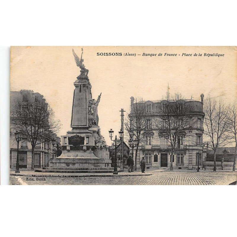 BANQUE DE FRANCE - SOISSONS : banque de france place de la republique - tres bon etat