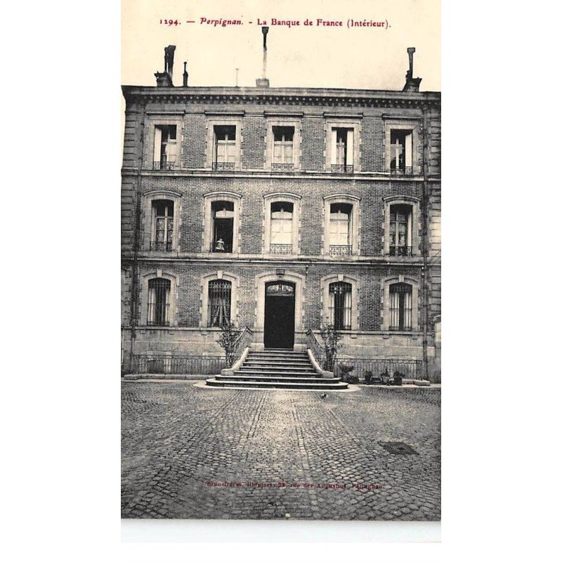 BANQUE DE FRANCE - PERPIGNAN : banque de france cours interieur - tres bon etat
