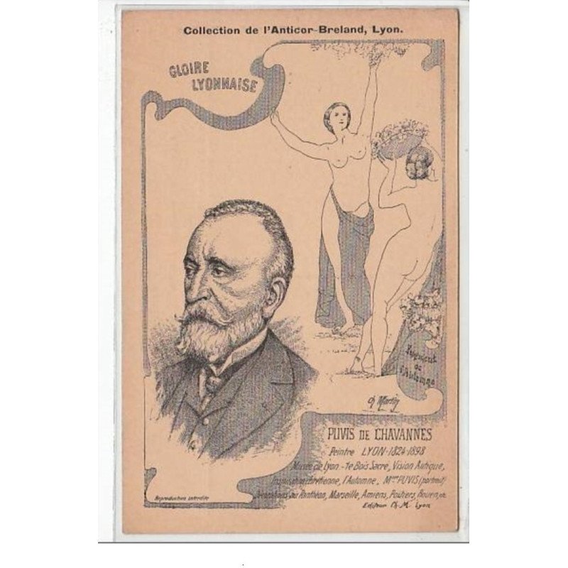 LYON (caricatures des personnage célèbres ANTICOR BRELAND) PUVIS DE CHAVANNES - très bon état