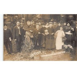 PARIS : les halles, marché, banderolle halles centrales paris 1908 - tres bon etat