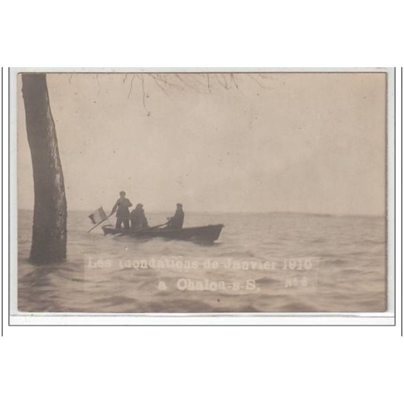 CHALONS SUR SAONE : carte photo des inondations - très bon état