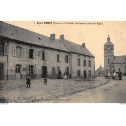 SAINT-DOMET : le bureau de poste et place de l'eglise - etat