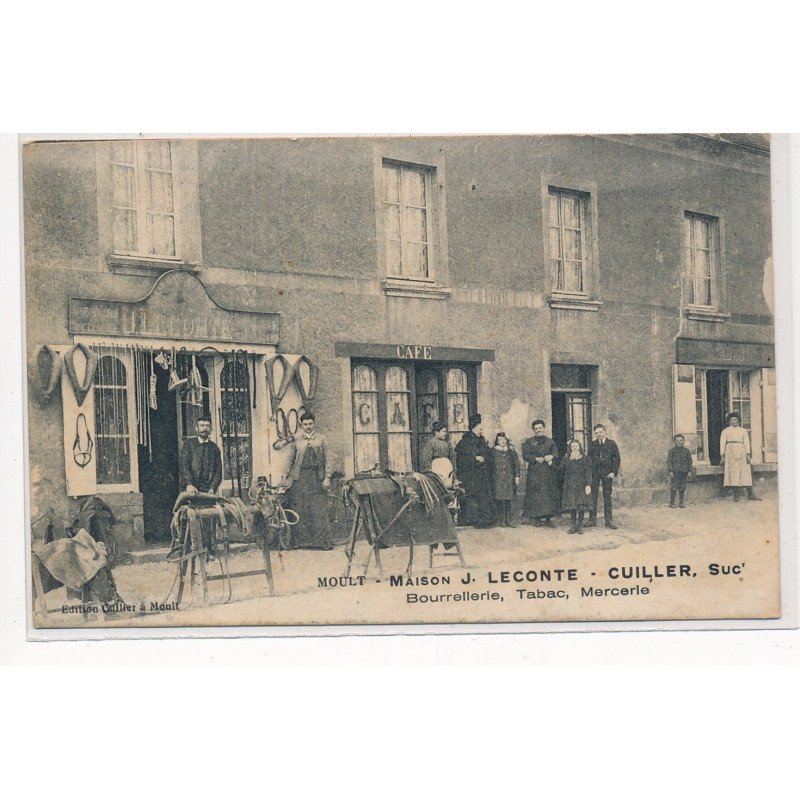 MOULT : maison J. Leconte cuiller, bourrellerie, tabac, mercerie - etat
