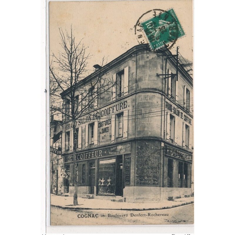 COGNAC : boulevard denfert-rochereau, grand salon de coiffure, Maison A. Russeil - tres bon etat