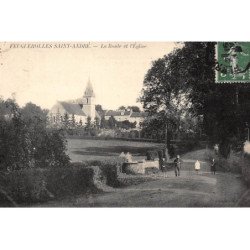 FEUGUEROLLES SAINT-ANDRE : la route et l'eglise - tres bon etat