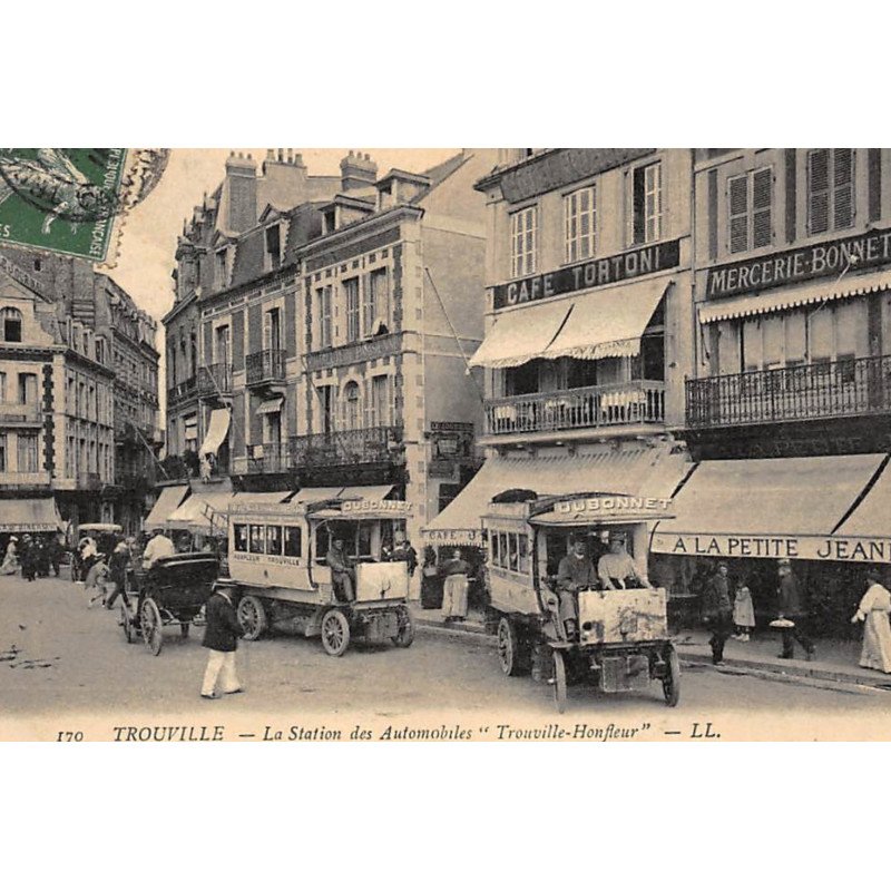 TROUVILLE : la station des automobiles "trouville-honfleur" - etat (traces)