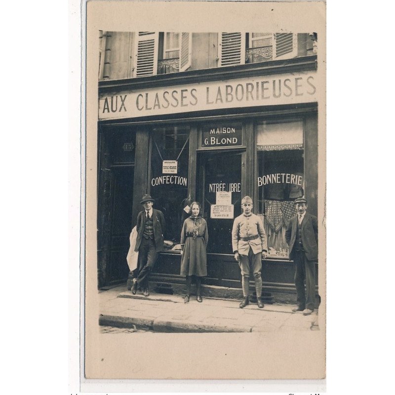 PARIS : aux classes laborieuses, maison G. Blond, confection, bonneterie - tres bon etat