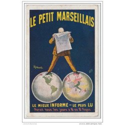 CAPPIELLO : publicité pour le journal le "Petit Marseillais" vers 1910 - bon état ( un coin plié )