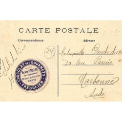 ISSIGEAC : une vieille rue (vignette au dos du chocolat des Gourmet - Trebucien)- très bon état