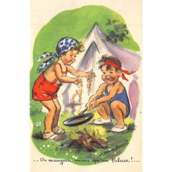 BOURET Germaine : MD - enfants faisant du camping - très bon état