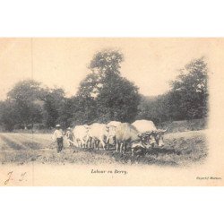 Le labour en Berry (objectif Moreux) (agriculture) - bon état (un coin légèrement plié)