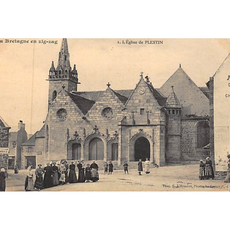 PLESTIN LES GREVES : l'église (la Bretagne en Zig Zag) - très bon état