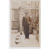 Carte photo d'un chasseur au fusil (chien) - très bon état