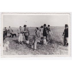 MARCILLY : photo format cpa d'une scène de chasse à tir en 1946 - bon état