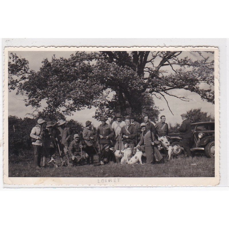 ISDES : photo format cpa d'une scène de chasse à tir en 1950 (ouverture) - état