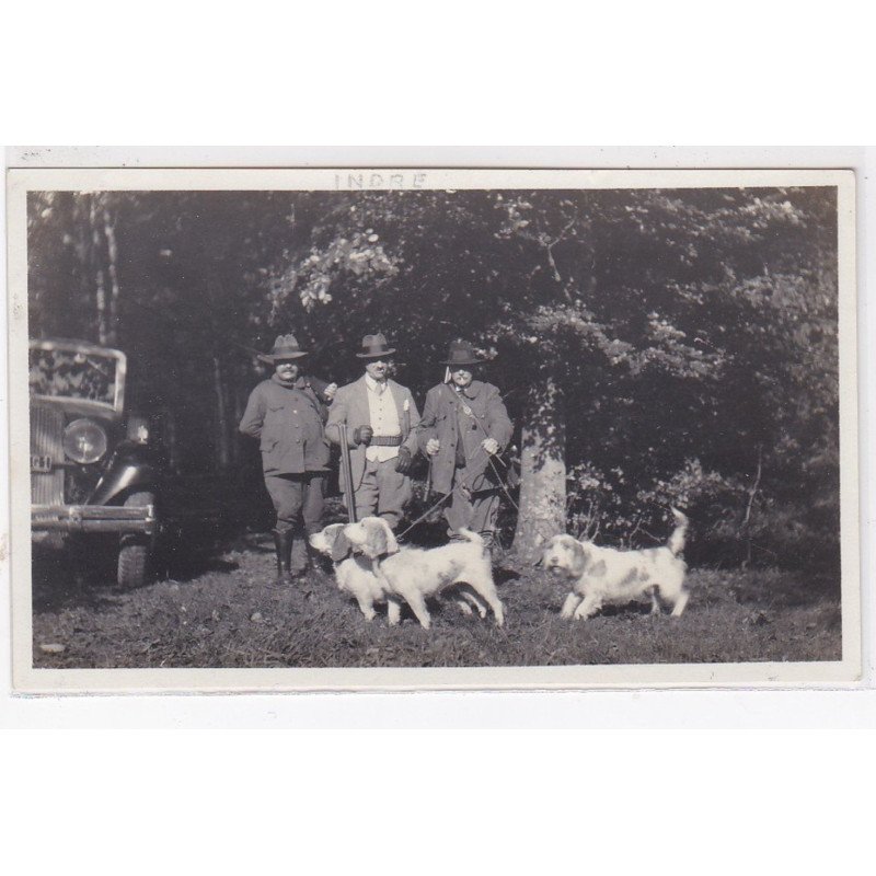 MEZIERES EN BRENNE : photo format cpa (chasse - automobile) - très bon état