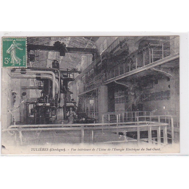 TULIERES : vue intérieure de l'usine d'énergie électrique du sud-ouest - très bon état