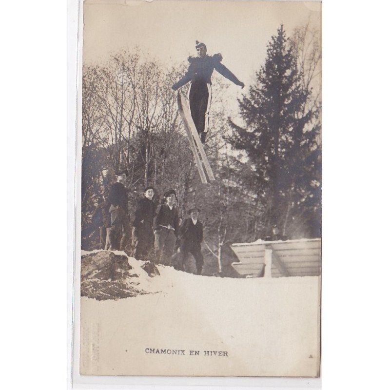 CHAMONIX : carte photo de skieurs (militaires) - très bon état