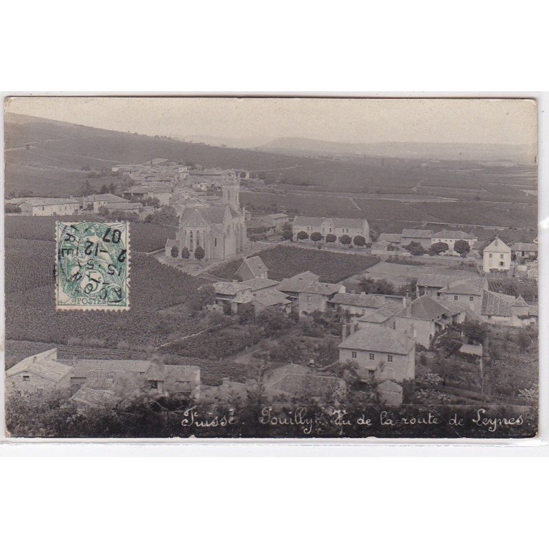 FUISSE POUILLY : carte photo vu de la route de Leyne en 1907 - très bon état