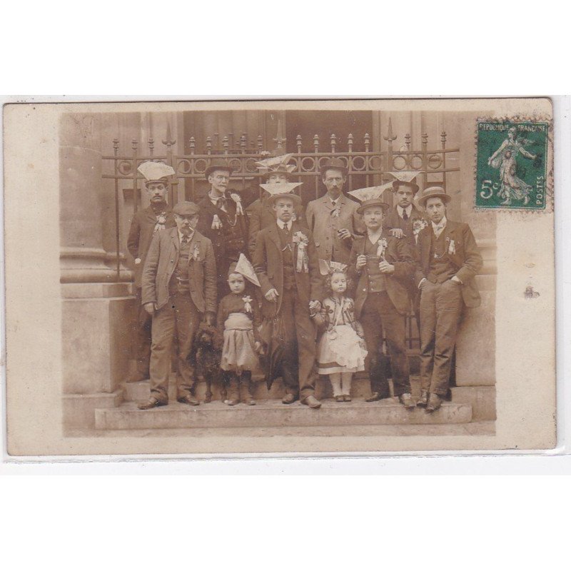 PARIS : carte photo d'un groupe (classe de 1908) - très bon état
