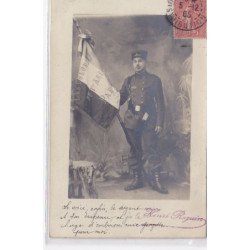 PARIS 1er : carte photo d'un pompier volontaire en 1905 - NICOLAS frères - très bon état