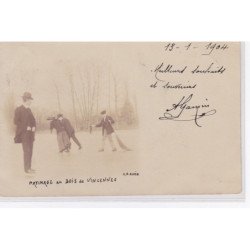 VINCENNES : carte photo "patinage au bois de Vincennes" - très bon état