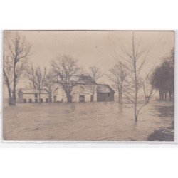 AUXONNE : carte photo du café des promenades pendant une inondation - très bon état