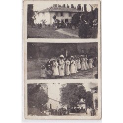 LANDES - a localiser : carte photo d'une sortie de messe - très bon état