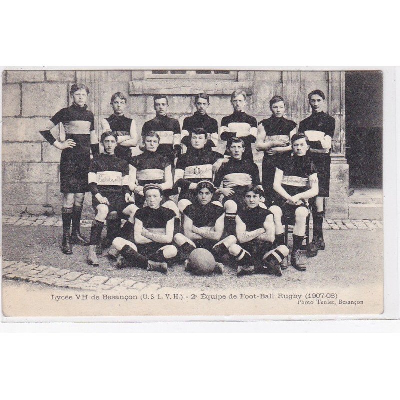 BESANCON : le lycée - deuxième équipe de football rugby en 1907-08 - très bon état BESANCON : le lycée - deuxième équipe de football rugby en 1907-08 - très bon état