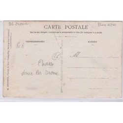DROME : carte photo d'une scène de chasse (photo Bresson à Bourg les Valence) - très bon état