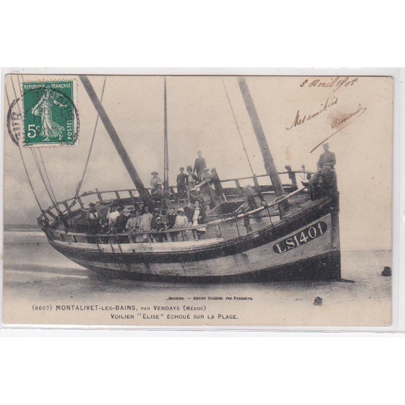 MONTALIVET LES BAINS : le voilier "Elise" échoué sur la plage - très bon état