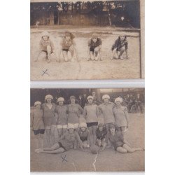 SAINT MANDE : lot de 2 cartes photo du club d'athlétisme féminin - état