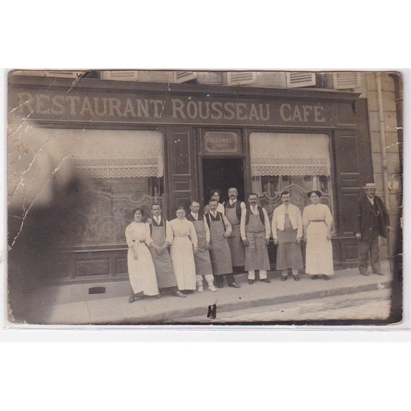 MAISONS LAFFITTE : carte photo du café-restaurant ROUSSEAU - état