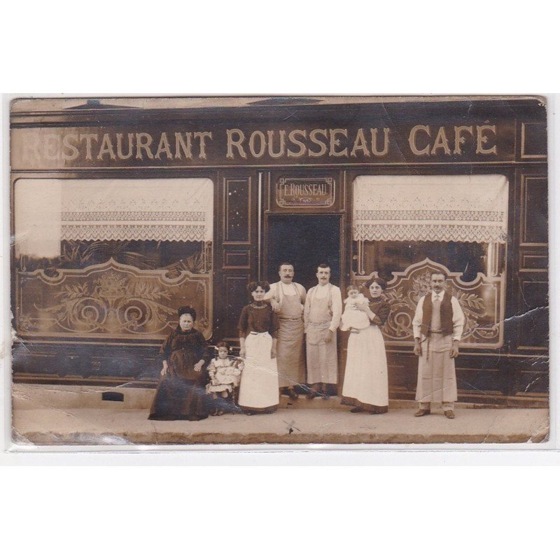 MAISONS LAFFITTE : carte photo du café-restaurant ROUSSEAU - état