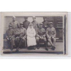 VICHY : lot de 2 cartes photo de l'hopital militaire à l'hotel HELDER (guerre 14/18) - très bon état